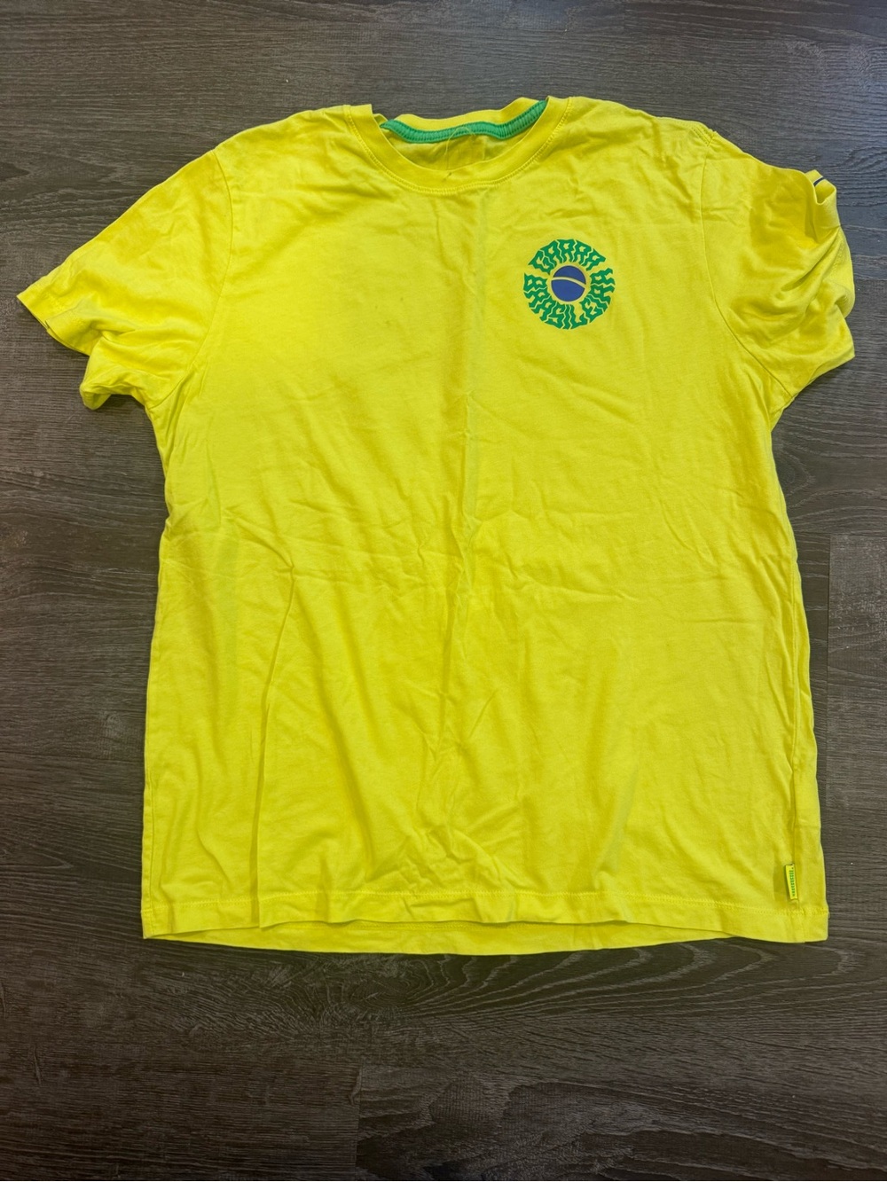Nike Yellow Graphic Short Sleeve Tee with Green Accent